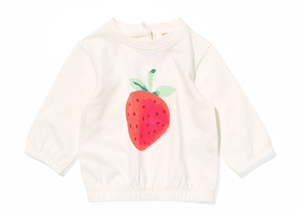 Newborn baby shirt strawberry off-white