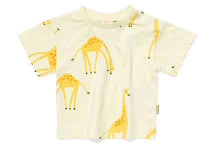 Newborn baby t-shirt giraffe light yellow