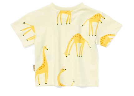 Newborn baby t-shirt giraffe light yellow