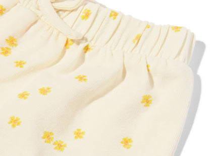 Newborn clothing set shirt and shorts flowers light yellow