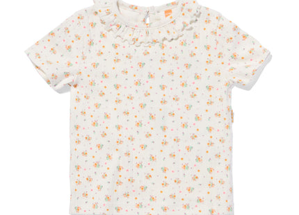 newborn t-shirt bloemen gebroken wit