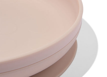 plate with removable suction cup 19cm beige