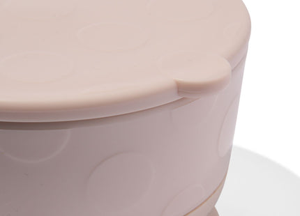 bowl with removable suction cup and beige lid