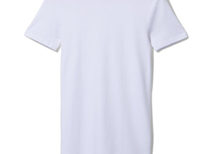 heren t-shirt slim fit o-hals extra lang bamboe wit