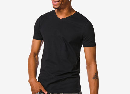 men's t-shirt slim fit v-neck black