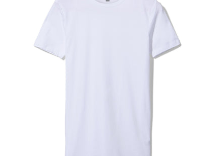 men's t-shirt slim fit o-neck extra long white