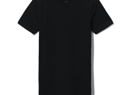 men's t-shirt slim fit o-neck extra long black