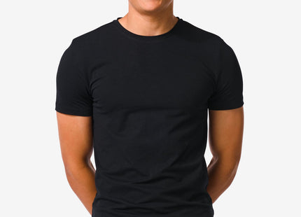 men's t-shirt slim fit o-neck extra long black