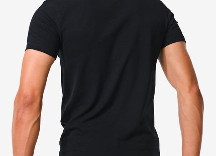 men's t-shirt slim fit o-neck extra long black