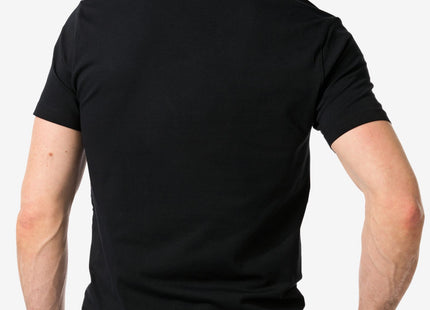 men's t-shirt slim fit v-neck extra long black