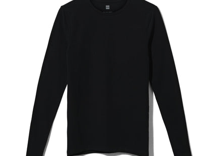 men's shirt slim fit o-neck long sleeve black