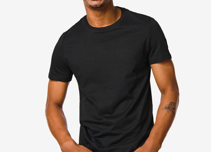 men's t-shirt regular fit o-neck - 2 pieces black