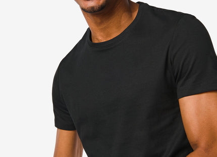 men's t-shirt regular fit o-neck - 2 pieces black