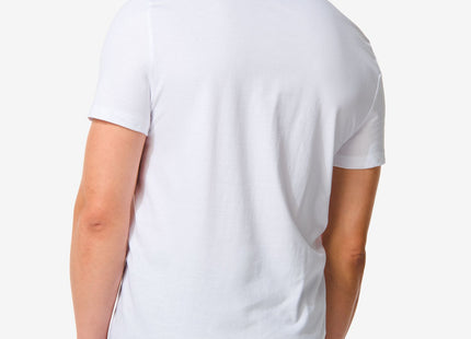 heren t-shirt regular fit v-hals - 2 stuks wit