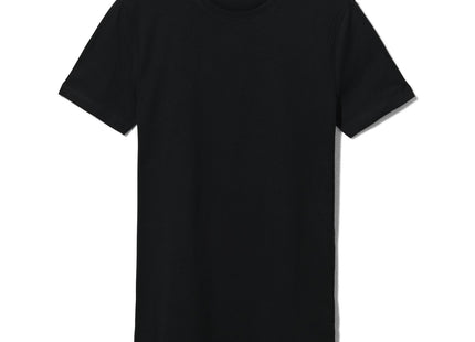 men's t-shirt regular fit o-neck extra long - 2 pieces black