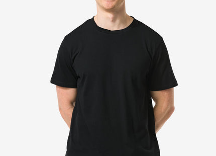 men's t-shirt regular fit o-neck extra long - 2 pieces black