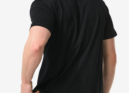 men's t-shirt regular fit o-neck extra long - 2 pieces black