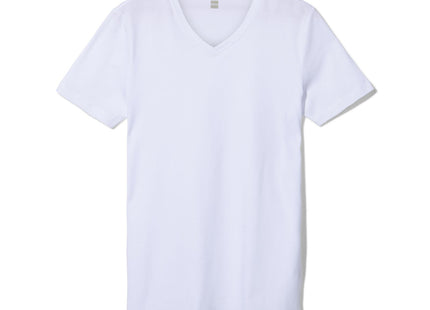 men's t-shirt regular fit v-neck extra long - 2 pieces white