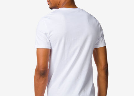 men's t-shirt regular fit v-neck extra long - 2 pieces white