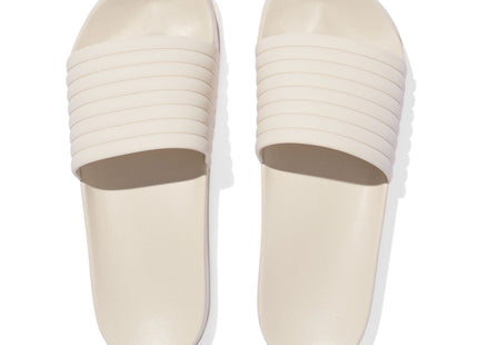 women's bath slippers with ribbed waistband, off-white