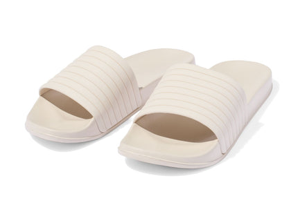 women's bath slippers with ribbed waistband, off-white