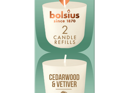 Bolsius Navulling Clean Light pack 2 Cedarwood
