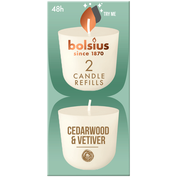 Bolsius Navulling Clean Light pack 2 Cedarwood