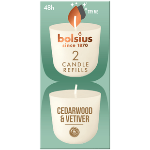 Bolsius Navulling Clean Light pack 2 Cedarwood