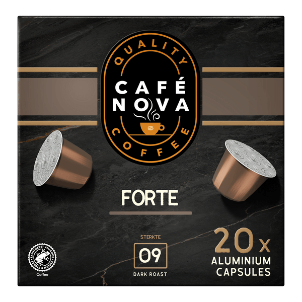 Café Nova Forte koffiecups sterkte 9