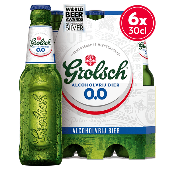 Grolsch Premium pale lager beer bottle 0.0