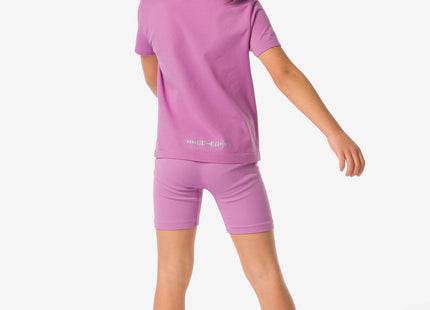 children's short sports leggings seamless pink