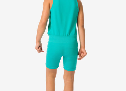 children's short sports leggings seamless turquoise