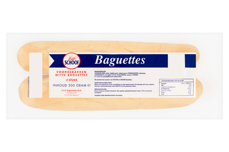 Garbe vorgebackene weiße Baguettes
