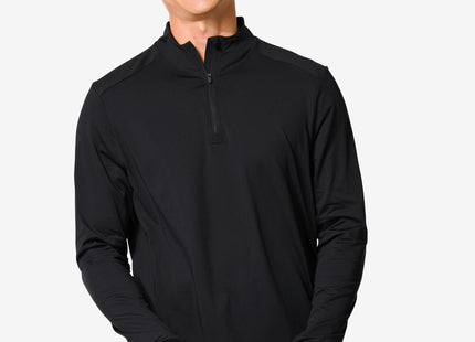 heren fleece sportshirt zwart