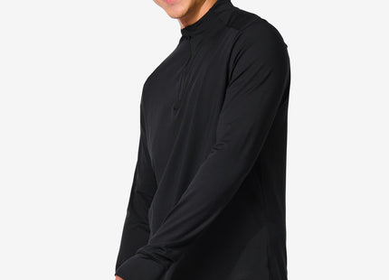 heren fleece sportshirt zwart