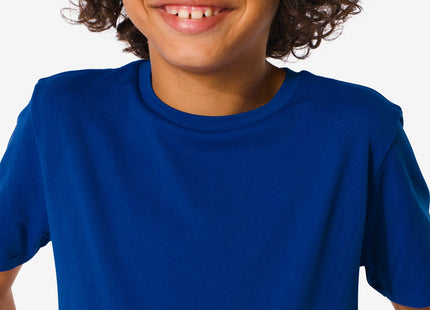 seamless children's sports shirt bright blue