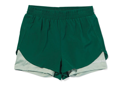 children's short sports pants with leggings dark green