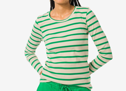 damesshirt Clara rib groen