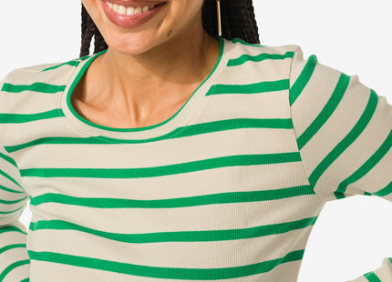 damesshirt Clara rib groen