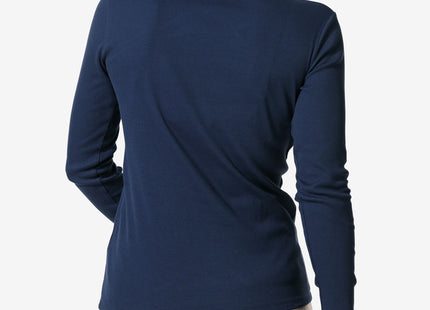 damesshirt Clara rib donkerblauw