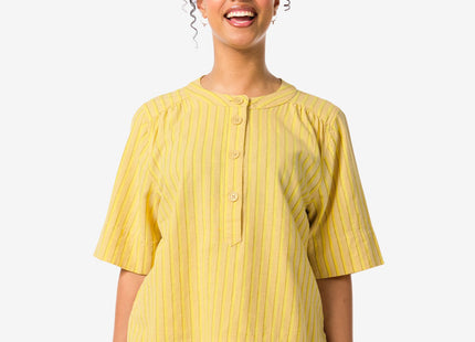 ladies top Koa with linen yellow