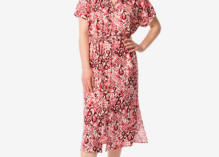 ladies button-through dress Resa with linen red