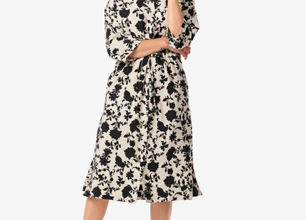 ladies button-through dress Isabel flower black