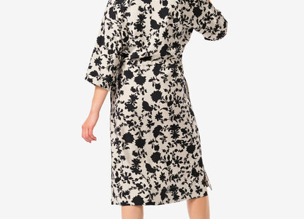 ladies button-through dress Isabel flower black