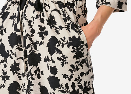 ladies button-through dress Isabel flower black