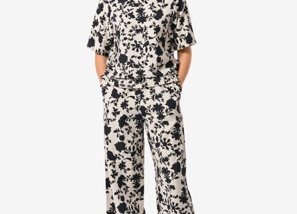 women's trousers Lara flower black