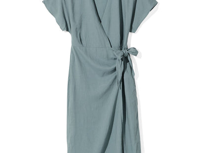 ladies wrap dress Raiza with linen green