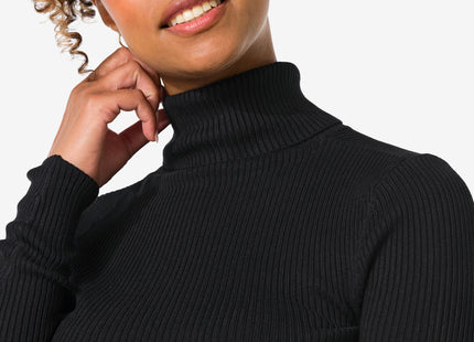 ladies top with turtleneck black