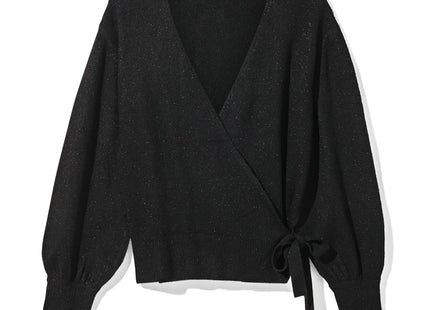 ladies wrap cardigan Lana with glitter black