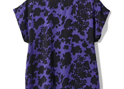 dames top Luna bloemen blauw